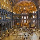 Interni della Moschea di Santa Sofia a Istanbul