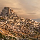 Veduta aerea di Uchisar in Cappadocia