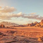 Paesaggio simile a Marte nel deserto di Wadi Rum, Giordania