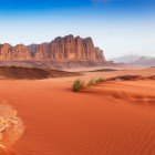Deserto rosso di Wadi Rum in Giordania
