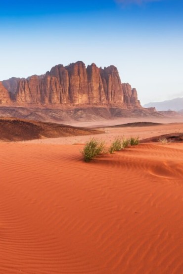 Deserto rosso di Wadi Rum in Giordania