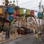 Rainbow Street nel quartiere di Jabal nel centro della città