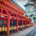 Il Kasuga Taisha, santuario shintoista più famoso di Nara, sorge sul monte Mikasa; noto per le sue lanterne di pietra, è dedicato agli dèi Inari,  divinità della fertilità, riso e agricoltura.