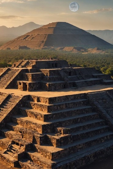 Le maestose Piramidi del Sole e della Luna a Teotihuacan, Messico, antica città precolombiana, affascinano con la loro imponenza e storia, patrimonio UNESCO