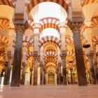 Un suggestivo bosco di colonne e archi bicolori rende la Moschea-Cattedrale di Cordova uno dei capolavori più straordinari dell'Andalusia, tra arte islamica e storia.