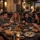 Dopo una giornata tra città vecchia, piazze, musei e metropolitana, il gruppo si ritrova per la cena in un ristorante di Tashkent, assaporando diverse specialità della cucina uzbeka.