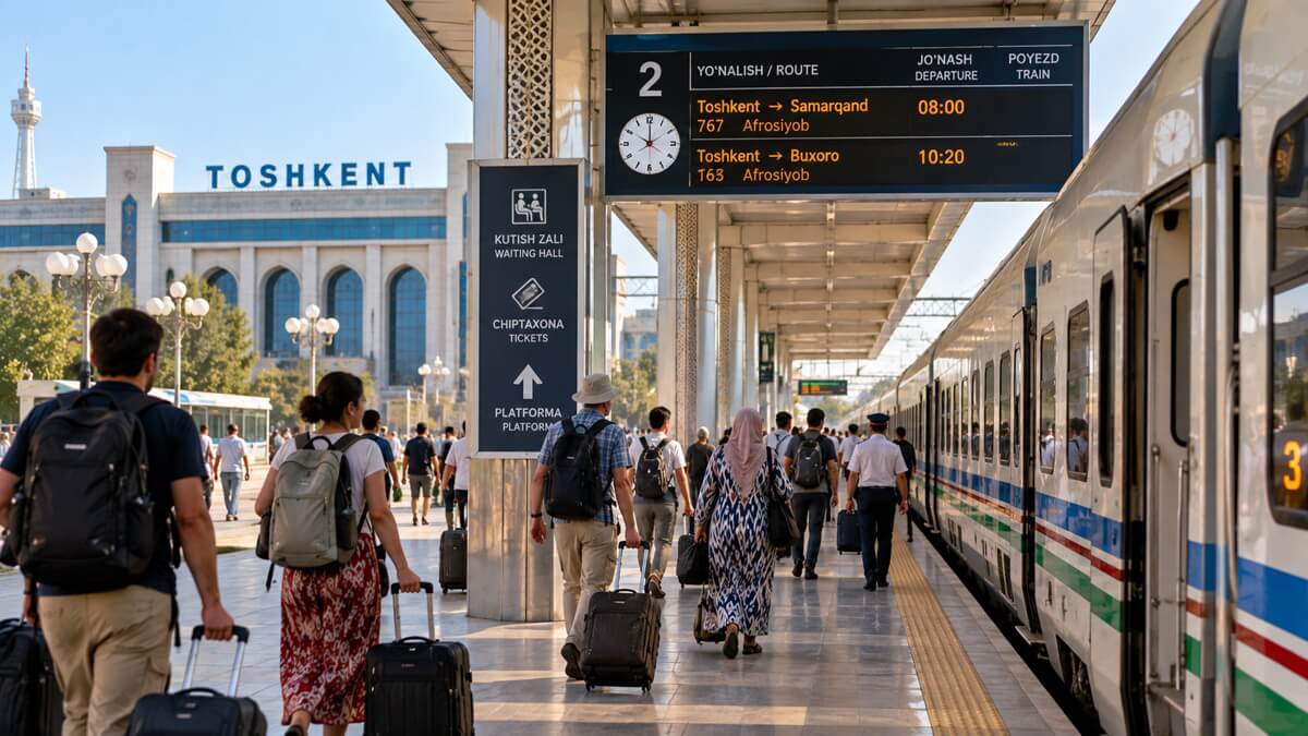 In stazione prima della partenza